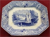 13.5" Blue Transferware Platter c.1840s