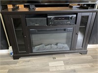 Black Fireplace TV Stand w Storage