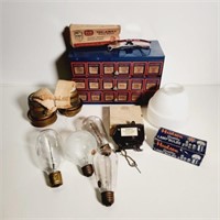 Mallory Switch Assortment, Antique Light Bulbs