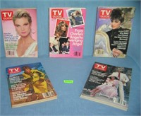 Group of vintage TV Guides