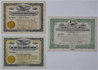 LOT 3 ANTIQUE INSURANCE INDUSTRY STOCK CERTIFICATE