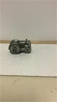 Pewter tractor bank
