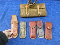 19 slot pocket knife holder & 5 leather sheaths
