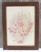 Vintage Framed Floral Picture