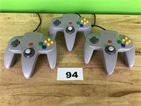 Lot of 3 N64 Controllers
