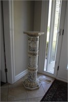 Marble, decorative plant stand, 15 X 42"H