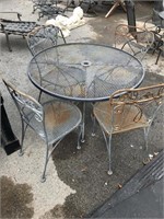 Outdoor Table & 4 Ice Cream Parlor Chairs