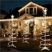 12 Pcs LED Spiral Tree Light 6ft