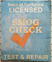 Vintage Steel California Smog Check Sign