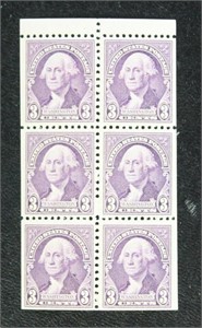 US Stamps #499E Block of 6 and #720B Block of