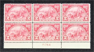US Stamps #615 Plate Block  of 6, 2 cent