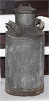 Two handle antique fuel can with lid, 24" high
