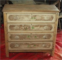 Paint decorated cottage style dresser with four