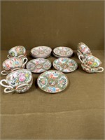 Antique Rose Medallion Cups & Saucers