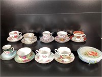 Vintage Lot of Teacup and Saucer set of 10 Good