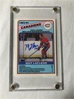 1984-85 Guy Lafleur Autographed OPC Hockey Card