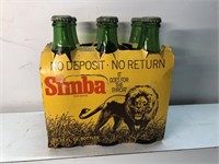 Vintage Simba soda 6 pack . Unopened . Embossed