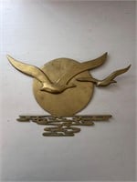 17”x12” VTG 1950-60’s solid brass birds seagulls