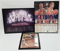 Lot of 3 Illinois Framed Basketball Posters