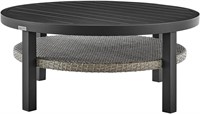 Round Patio Coffee Table  Black/Grey