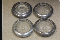 Lot of 4 Sterling Rim Coasters
