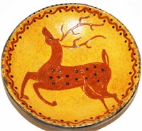 Shooner 5"D Redware Leaping Stag Plate 2010