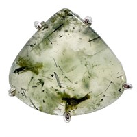 27 Carat Moss Agate Statement Ring SS