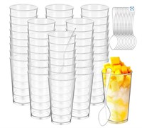 Tioncy 300 Pk 3oz Plastic Dessert Cups with Spoons
