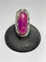Lg Heavy Sterling Raw Ruby Ring 16 Grams Size 6.5