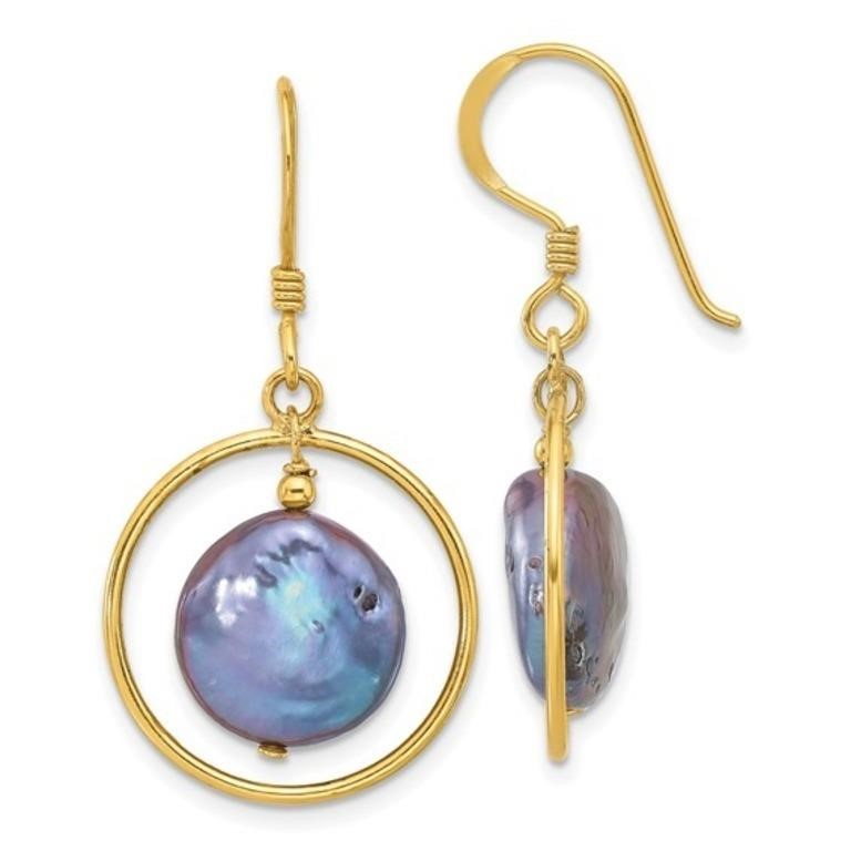 Sterling Silver Gold-plated FWC Pearl  Earrings