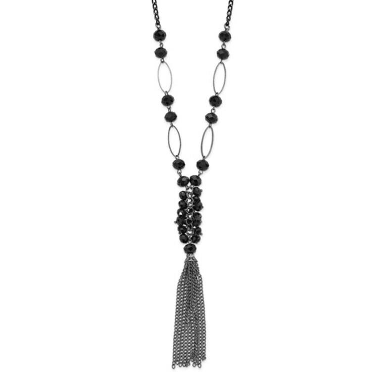 Black-plated Tassel Necklace