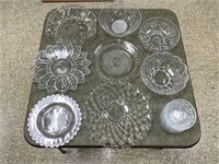 15-PC CLEAR CUT GLASS DISHES