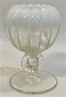BEAUTIFUL OPALESCENT CARNIVAL GLASS CANDLE HOLDER