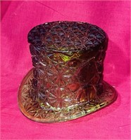 Vintage Dark Green Fenton Glass - Top Hat