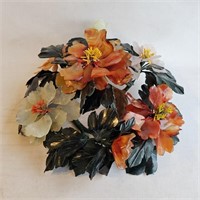 Carved Gemstone Floral Centerpiece 14" -Vintage
