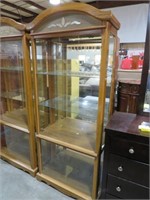 WOOD MIRRORED BACK 4 DO LIGHTED CURIO CABINET