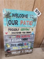 METAL PATIO SIGN