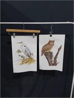 2 Unframed Bird Prints By "ALETA"  U15E