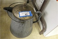 Vintage grey enamelware coffee pot