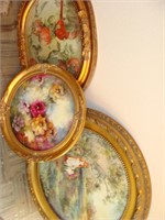 Three (3) Hand Painted Framed Plates