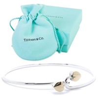 Tiffany & Co. SS/18kt Gold Double Heart Bangle