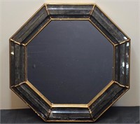 Italian Regency Gilt & Mirrored Glass Octagonal Mi
