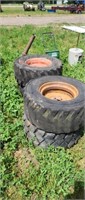 4x  skidloader rims and tires