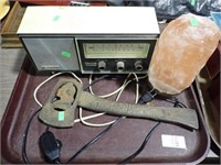 SALT LAMP, WASHINGTON HATCHET, PANASONIC RADIO