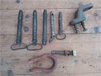 Asst large tractor pens, clevis, drop hitch for