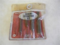 4 K-D Tool Screw Extractor Kit As Shown