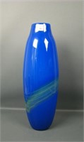 Murano? Blue Mid Century Modern Decorated Vase