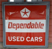 DEPENDABLE USED CARS DODGE S/S HEAVY PLASTIC SIGN