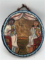 Ethiopian Hand Crafted Painted Drum