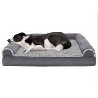 FurHaven Two-Tone Sofa Dog Bed - Jumbo  Gray